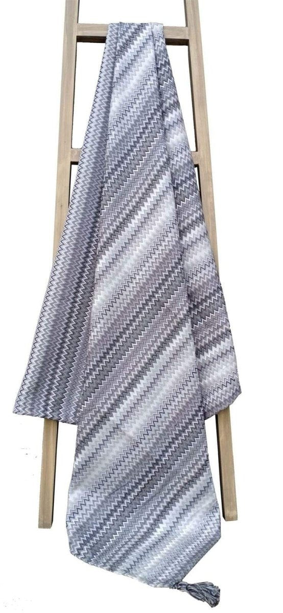 Mia Bohemian Throw Blanket with Tribal Striped Pattern and Tasselled Edges - Joe’s Haven