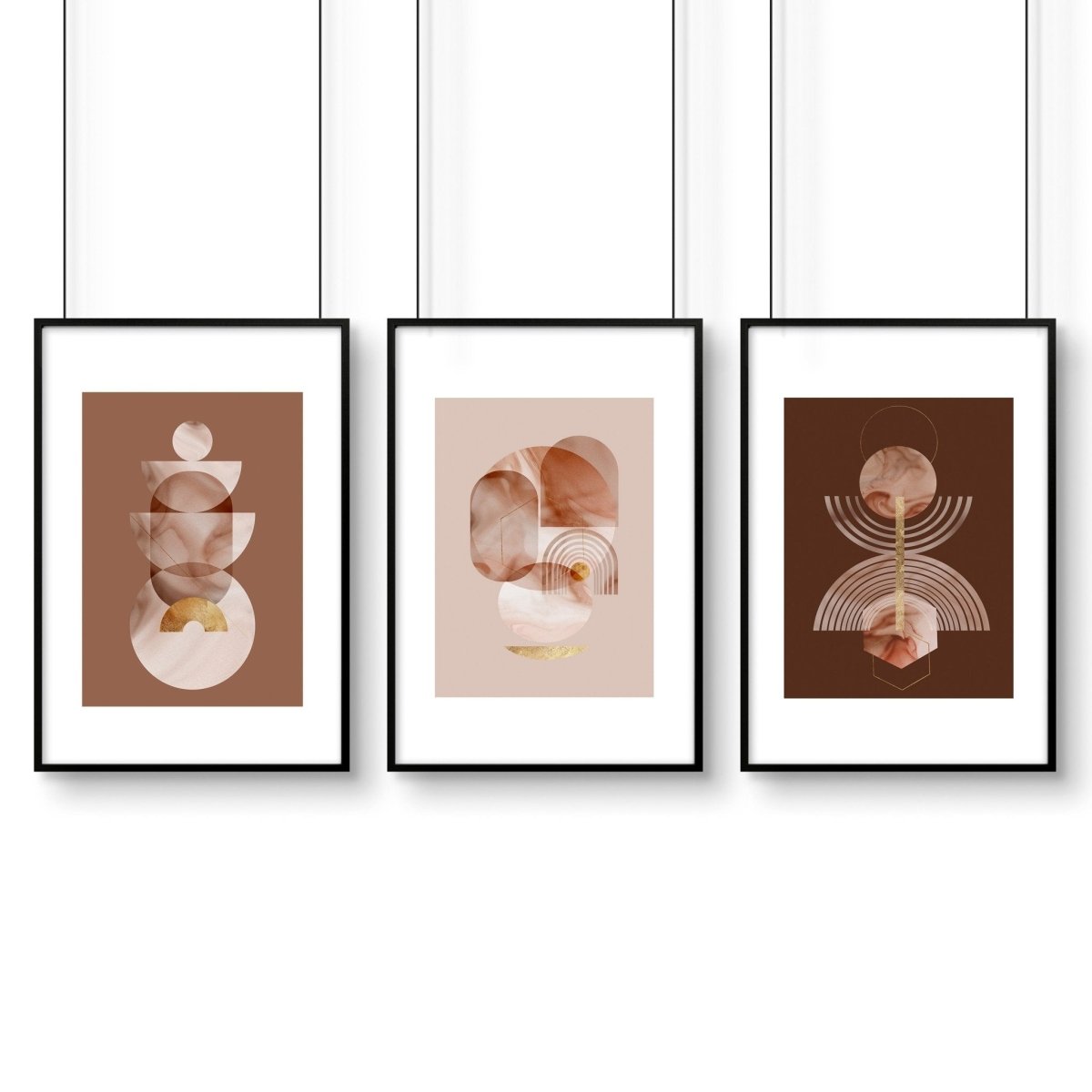 Mid century modern artwork | set of 3 framed wall art prints - Joe’s Haven