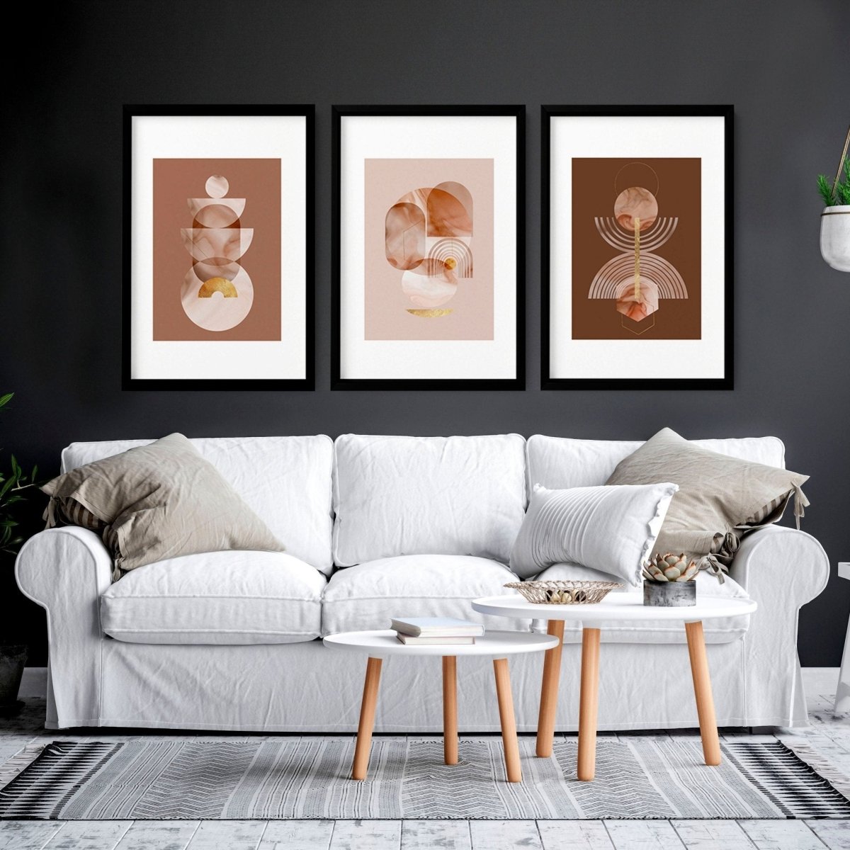 Mid century modern artwork | set of 3 framed wall art prints - Joe’s Haven