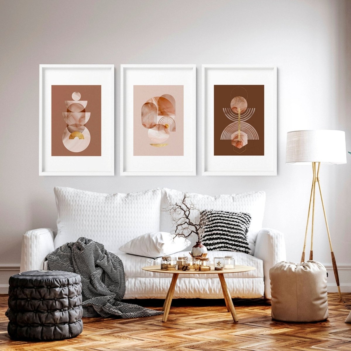 Mid century modern artwork | set of 3 framed wall art prints - Joe’s Haven