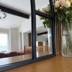 Mio - Black Metal Arched Window Mirror - 95cm x 120cm - Joe’s Haven