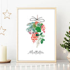Christmas wall decorations indoor | Mistletoe wall art print