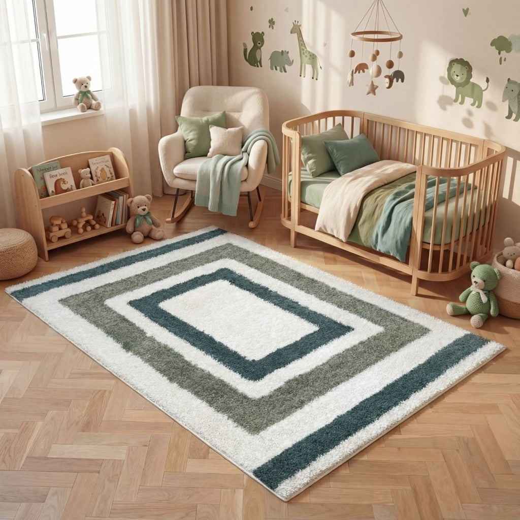 Moodi Shaggy Green Marina Rug - Joe’s Haven