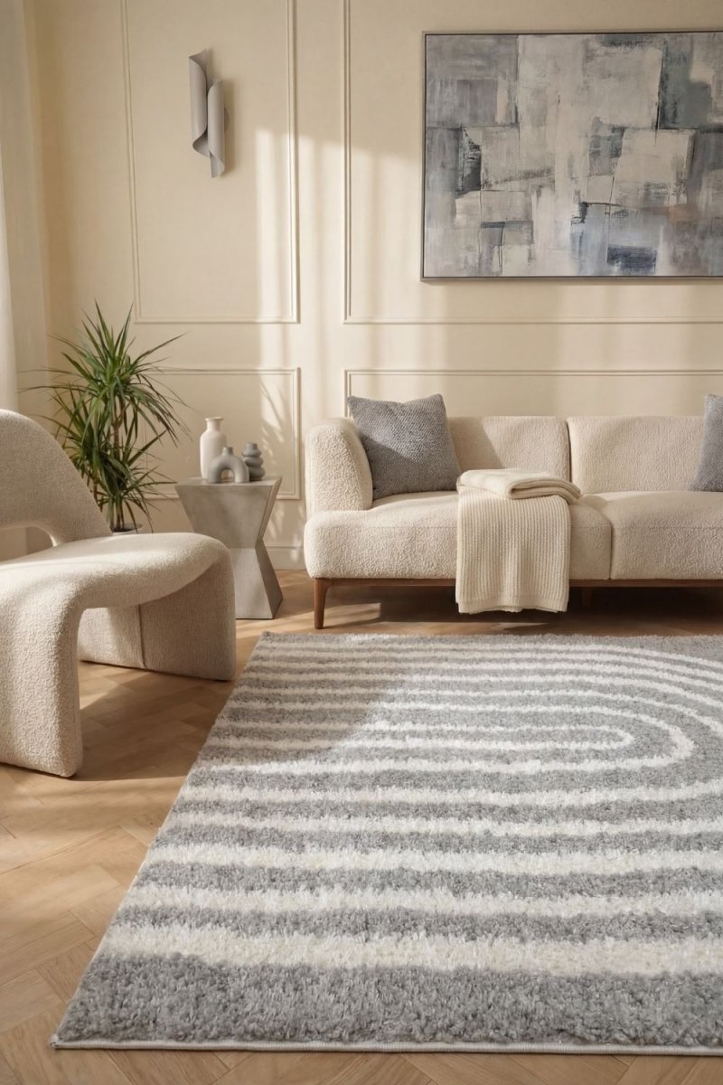 Moodi Shaggy Grey Echo Rug - Joe’s Haven