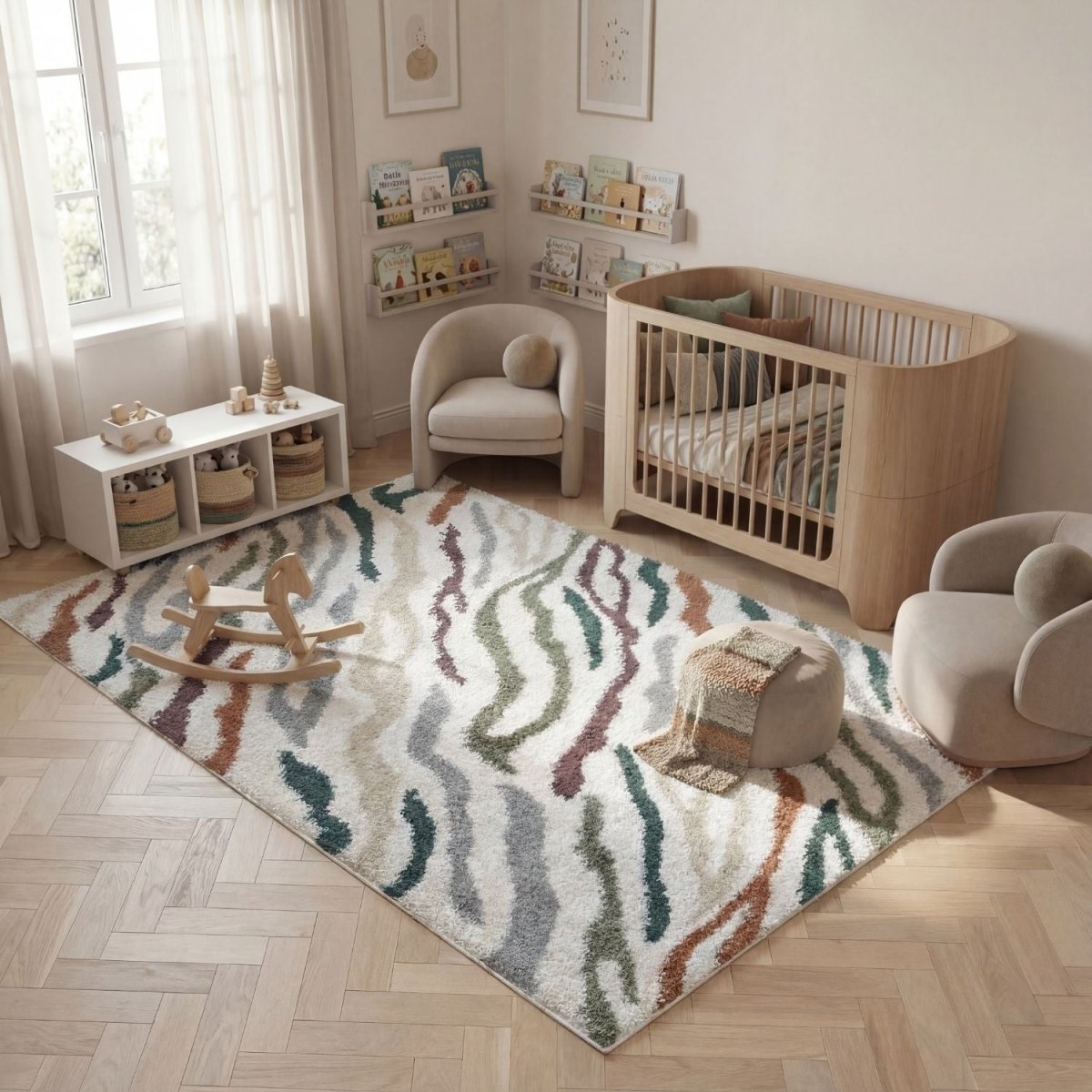 Moodi Shaggy Multicolour Tidecrest Rug - Joe’s Haven