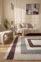 Moodi Shaggy Grey/Purple Contour Rug - Joe’s Haven