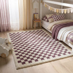 Moodi Shaggy Purple Mosscheck Rug - Joe’s Haven