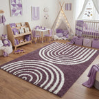 Moodi Shaggy Purple Velvetine Rug - Joe’s Haven