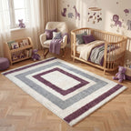 Moodi Shaggy Grey/Purple Contour Rug - Joe’s Haven
