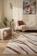 Moodi Shaggy Cream/Terra Savara Rug - Joe’s Haven