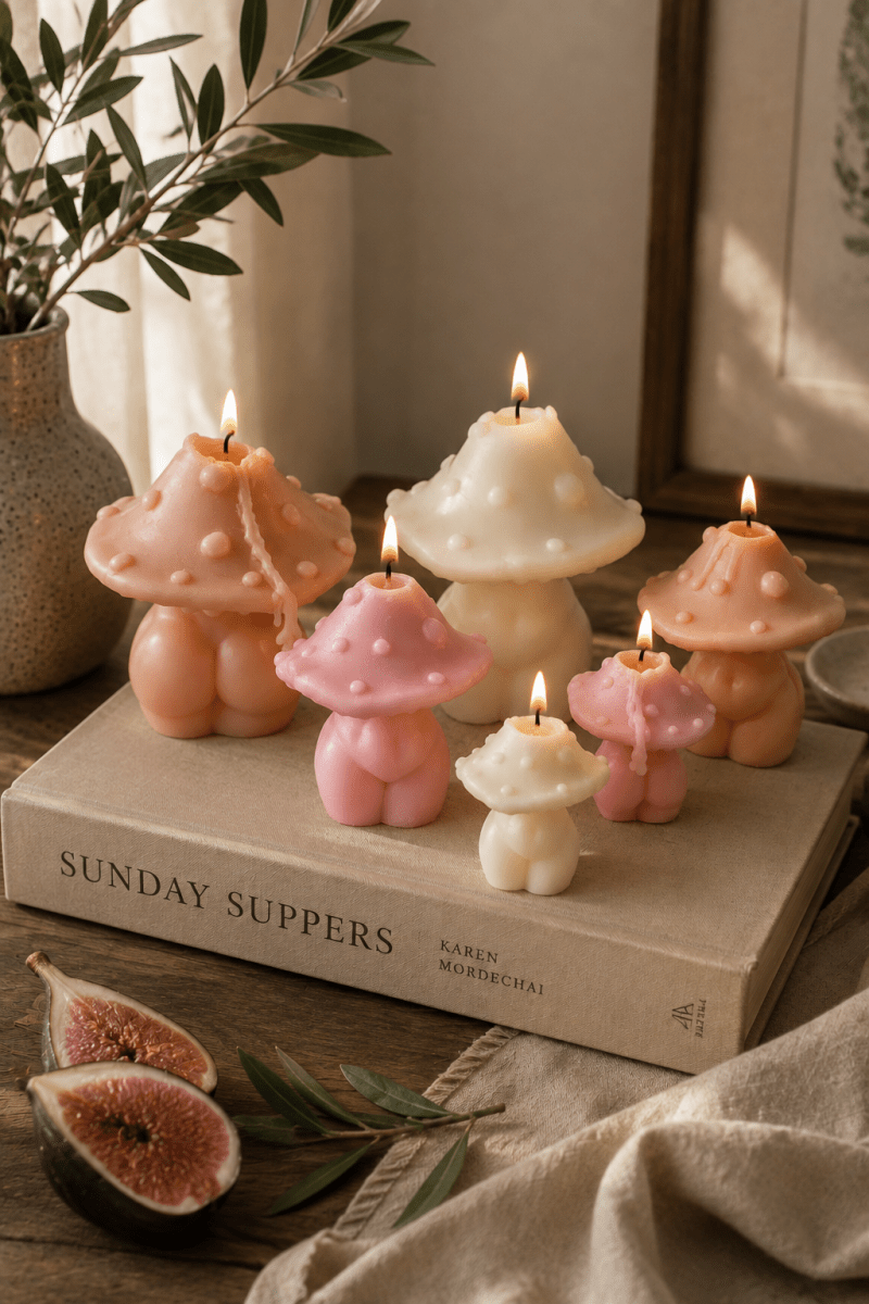 Goddess Mushroom Candles - Trio - Joe’s Haven