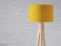 Mustard Yellow Lampshade with a White Geometric Design, Ceiling Light Shade, Table Lamp - Joe’s Haven