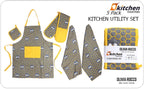 OLIVIA ROCCO Kitchen Sets With Apron Double Oven Gloves Towel Set Oven Mitts Pot Holder - Joe’s Haven