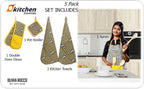 OLIVIA ROCCO Kitchen Sets With Apron Double Oven Gloves Towel Set Oven Mitts Pot Holder - Joe’s Haven