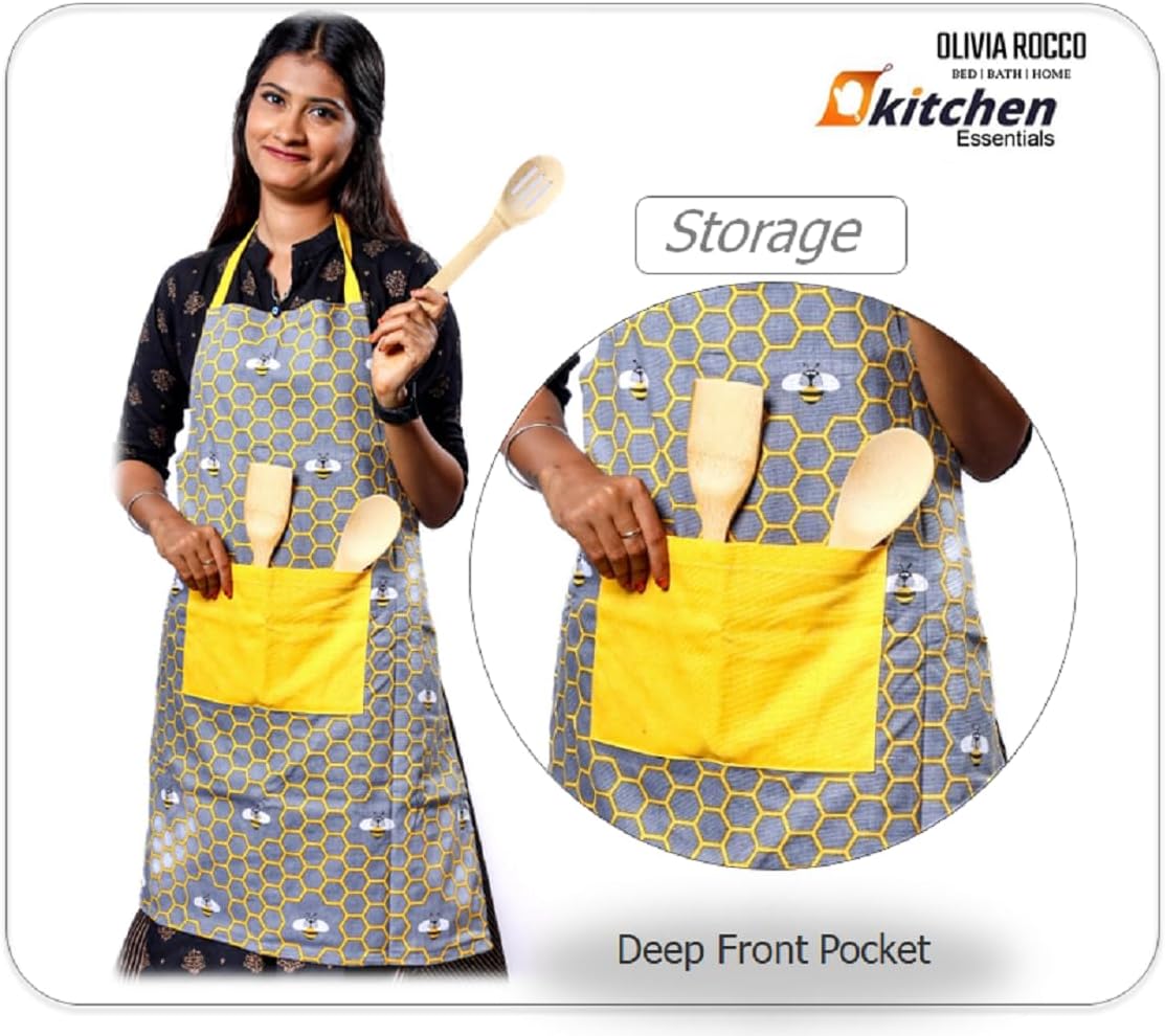 OLIVIA ROCCO Kitchen Sets With Apron Double Oven Gloves Towel Set Oven Mitts Pot Holder - Joe’s Haven