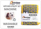 OLIVIA ROCCO Kitchen Sets With Apron Double Oven Gloves Towel Set Oven Mitts Pot Holder - Joe’s Haven