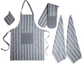 OLIVIA ROCCO Kitchen Sets With Apron Double Oven Gloves Towel Set Oven Mitts Pot Holder - Joe’s Haven