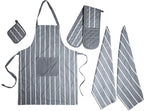 OLIVIA ROCCO Kitchen Sets With Apron Double Oven Gloves Towel Set Oven Mitts Pot Holder - Joe’s Haven