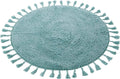 OLIVIA ROCCO Non Slip Round Tasselled Bath Mat 100% Cotton Absorbent Soft Plush Bathroom - Joe’s Haven
