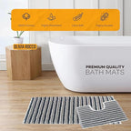 OLIVIA ROCCO Amalfi 2 Piece Bath Mat Set 100% Cotton Jumbo Plush Absorbent Pedestal Bath - Joe’s Haven