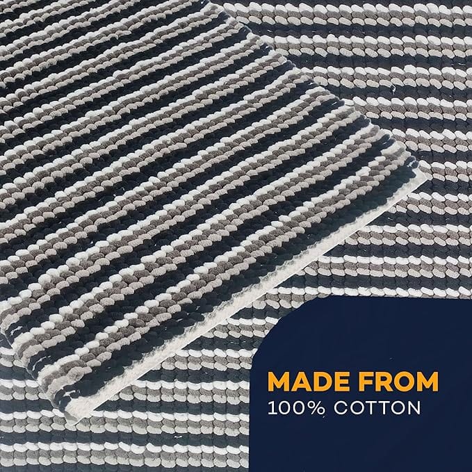 OLIVIA ROCCO Amalfi 2 Piece Bath Mat Set 100% Cotton Jumbo Plush Absorbent Pedestal Bath - Joe’s Haven