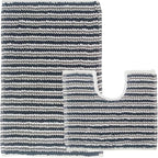 OLIVIA ROCCO Amalfi 2 Piece Bath Mat Set 100% Cotton Jumbo Plush Absorbent Pedestal Bath - Joe’s Haven