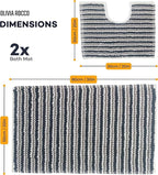 OLIVIA ROCCO Amalfi 2 Piece Bath Mat Set 100% Cotton Jumbo Plush Absorbent Pedestal Bath - Joe’s Haven