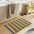 OLIVIA ROCCO Padstow Stripe Bathmat 50 x 80 cm Quick - Drying Anti - Slip Absorbent Durable - Joe’s Haven