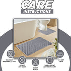 OLIVIA ROCCO 2 Piece Ribbed Bath Mat Set Charcoal Extra Soft Non Slip Super Absorbent - Joe’s Haven