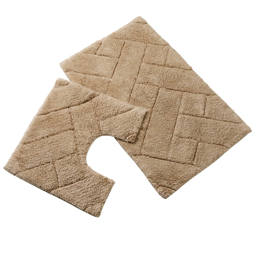 OLIVIA ROCCO Bali Bath Mat And Pedestal Set Luxurious Super Absorbent Easy Care Non Slip - Joe’s Haven