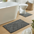 OLIVIA ROCCO Bali Bath Mat And Pedestal Set Luxurious Super Absorbent Easy Care Non Slip - Joe’s Haven