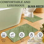 OLIVIA ROCCO Bali Bath Mat And Pedestal Set Luxurious Super Absorbent Easy Care Non Slip - Joe’s Haven