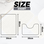 OLIVIA ROCCO 2 Piece Ribbed Bath Mat Set Cream Extra Soft Non Slip Super Absorbent Easy - Joe’s Haven