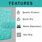 OLIVIA ROCCO Cali Bubbles 2 Piece Duck Egg Bath Mat and Pedestal Set Non Slip Super Soft Easy - Care Home Essential - Joe’s Haven