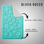 OLIVIA ROCCO Cali Bubbles 2 Piece Duck Egg Bath Mat and Pedestal Set Non Slip Super Soft Easy - Care Home Essential - Joe’s Haven