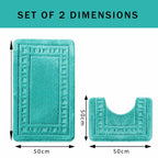 OLIVIA ROCCO Miami 2 Piece Duck Egg Bath Mat And Pedestal Set Non Slip Soft And Absorbent - Joe’s Haven