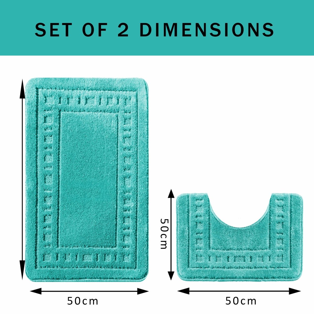 OLIVIA ROCCO Miami 2 Piece Duck Egg Bath Mat And Pedestal Set Non Slip Soft And Absorbent - Joe’s Haven