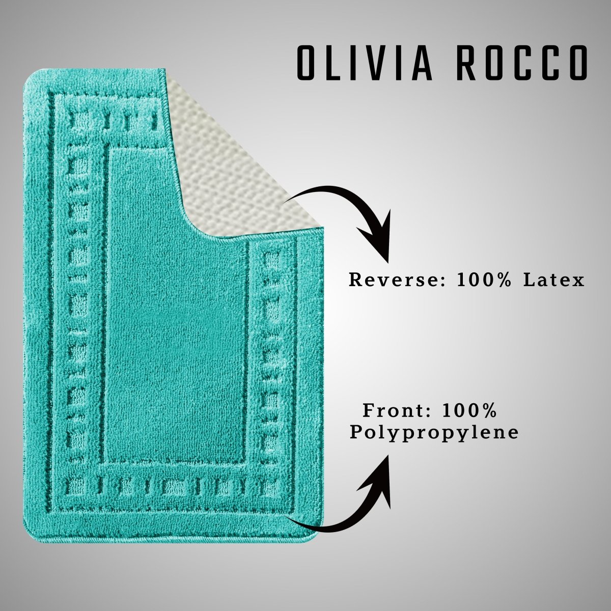 OLIVIA ROCCO Miami 2 Piece Duck Egg Bath Mat And Pedestal Set Non Slip Soft And Absorbent - Joe’s Haven