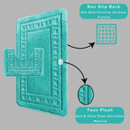 OLIVIA ROCCO Miami 2 Piece Duck Egg Bath Mat And Pedestal Set Non Slip Soft And Absorbent - Joe’s Haven