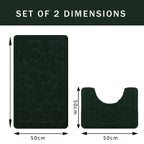 OLIVIA ROCCO Cali Bubbles Emerald Green Bath Mat And Pedestal Set Non Slip Hotel - Quality Everyday Comfort - Joe’s Haven