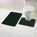 OLIVIA ROCCO Miami 2 Piece Emerald Green Bath Mat And Pedestal Set Non Slip Super Soft Easy - Care Home Essential - Joe’s Haven