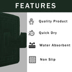 OLIVIA ROCCO Miami 2 Piece Emerald Green Bath Mat And Pedestal Set Non Slip Super Soft Easy - Care Home Essential - Joe’s Haven