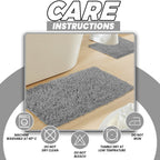 OLIVIA ROCCO Como 2 Piece Grey Bath Mat And Pedestal Set Non - Slip Super Absorbent Cotton Easy - Care Hotel - Quality Textile - Joe’s Haven