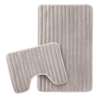 OLIVIA ROCCO 2 Piece Ribbed Bath Mat Set Natural Extra Soft Non Slip Super Absorbent Easy - Joe’s Haven
