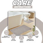 OLIVIA ROCCO 2 Piece Ribbed Bath Mat Set Natural Extra Soft Non Slip Super Absorbent Easy - Joe’s Haven