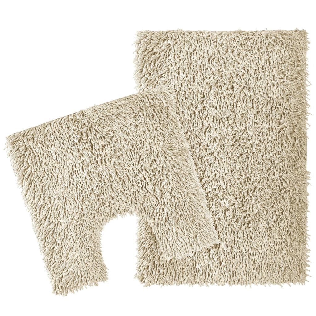 OLIVIA ROCCO Como 2 - Piece Natural Bath Mat And Pedestal Set Non - Slip Super Absorbent - Joe’s Haven