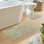 OLIVIA ROCCO Como 2 - Piece Natural Bath Mat And Pedestal Set Non - Slip Super Absorbent - Joe’s Haven