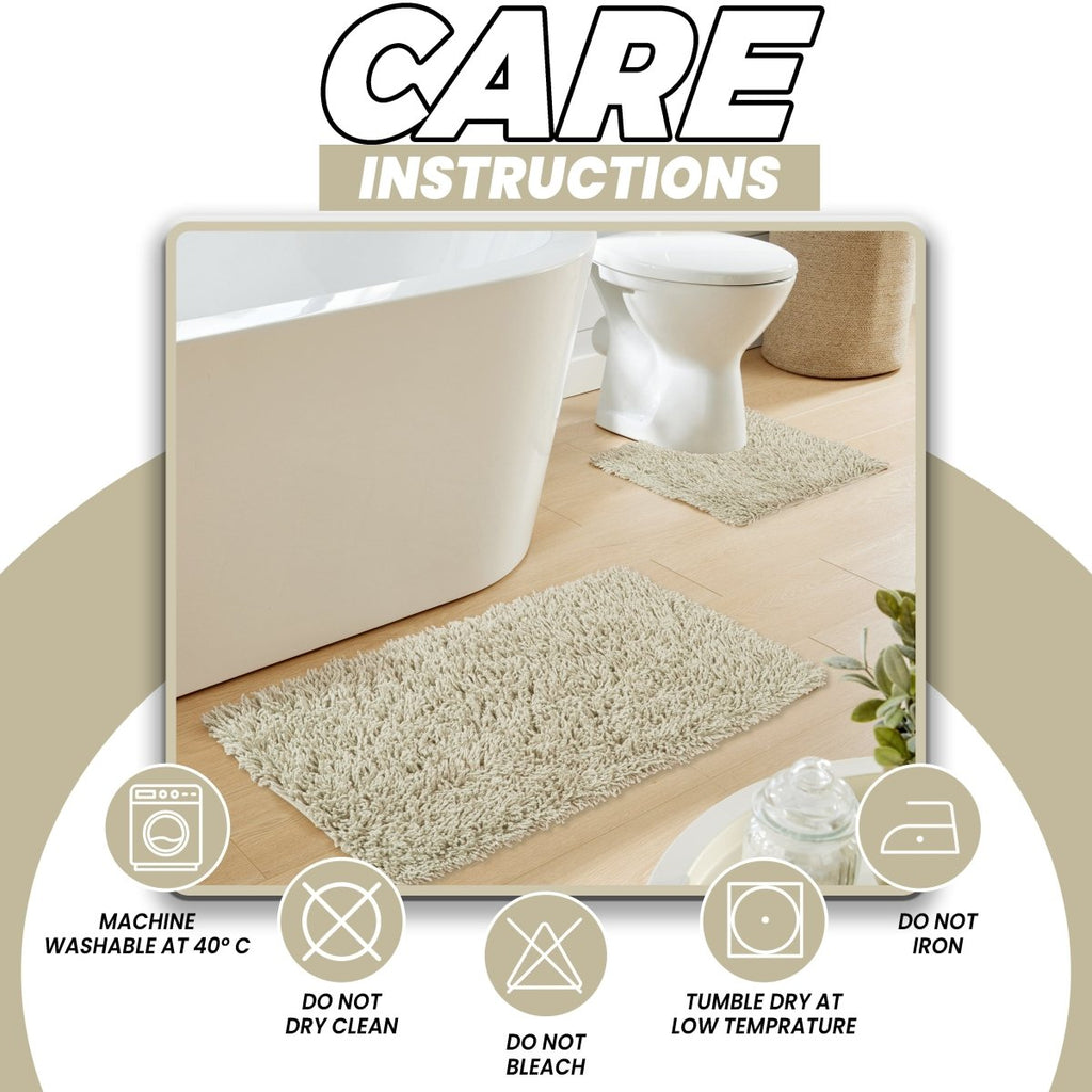 OLIVIA ROCCO Como 2 - Piece Natural Bath Mat And Pedestal Set Non - Slip Super Absorbent - Joe’s Haven