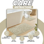 OLIVIA ROCCO Como 2 - Piece Natural Bath Mat And Pedestal Set Non - Slip Super Absorbent - Joe’s Haven