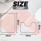 OLIVIA ROCCO 2 Piece Ribbed Bath Mat Set Pink Extra Soft Non Slip Super Absorbent - Joe’s Haven